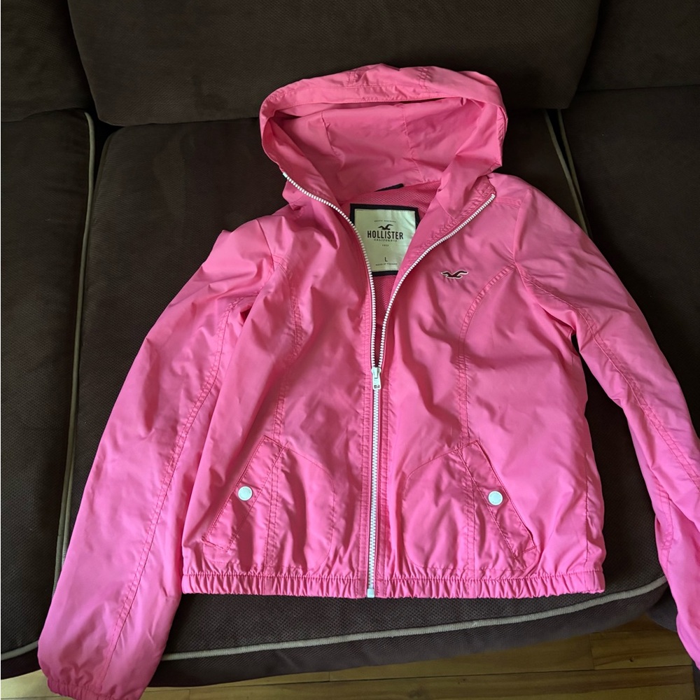 Hollister Bright Pink Raincoat size L